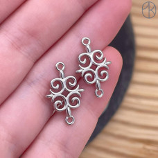 Коннектор национальный №39, цвет серебро 17 мм