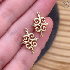 Коннектор национальный №39, цвет золото 17 мм