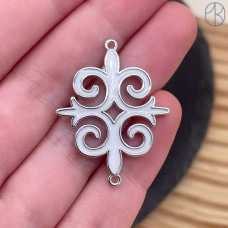 Коннектор национальный №42, цвет серебро 33 мм