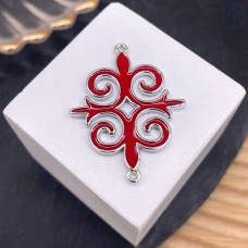 Коннектор национальный №44, цвет серебро 33 мм