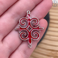 Коннектор национальный №44, цвет серебро 33 мм