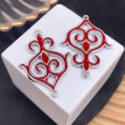 Коннектор национальный №48, цвет серебро 30 мм