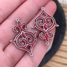 Коннектор национальный №48, цвет серебро 30 мм