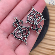 Коннектор национальный №49, цвет серебро 30 мм