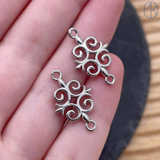 Коннектор национальный №5, цвет серебро 14х14 мм