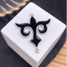 Коннектор национальный №53, цвет серебро 35 мм