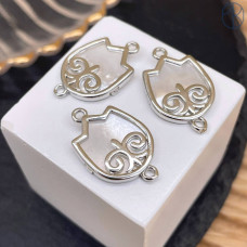 Коннектор национальный №54, цвет серебро 16 мм