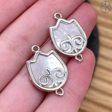 Коннектор национальный №54, цвет серебро 16 мм