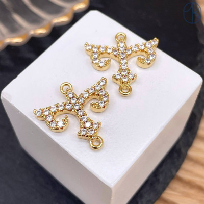 Коннектор национальный №55, цвет золото 15 мм 