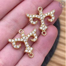 Коннектор национальный №55, цвет золото 15 мм 