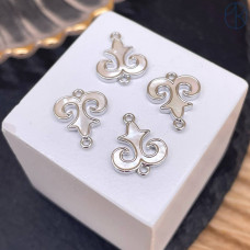 Коннектор национальный №56, цвет серебро 11 мм