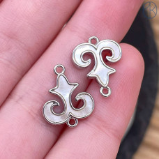 Коннектор национальный №56, цвет серебро 11 мм