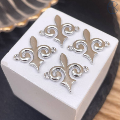 Коннектор национальный №58, цвет серебро 18 мм