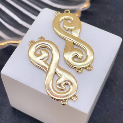 Коннектор национальный №6, цвет золото 30х14 мм