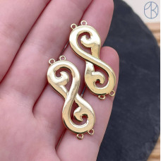 Коннектор национальный №6, цвет золото 30х14 мм