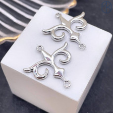 Коннектор национальный №8, цвет серебро 18х24 мм