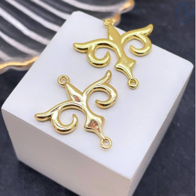 Коннектор национальный №8, цвет золото 18х24 мм