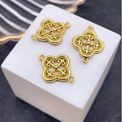 Коннектор национальный №9, цвет золото 14 мм