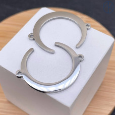 Коннектор полумесяц сталь 30 мм, цвет серебро