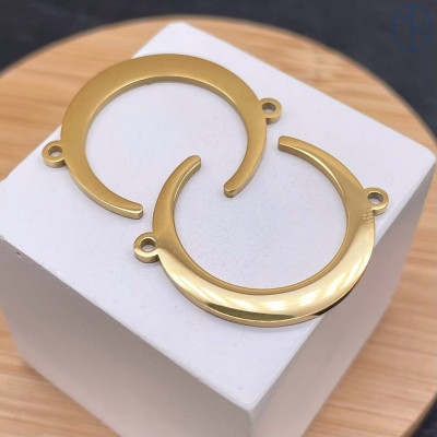 Коннектор полумесяц сталь 30 мм, цвет золото