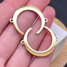 Коннектор полумесяц сталь 30 мм, цвет золото