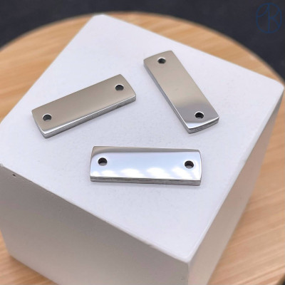 Коннектор прямоугольник сталь 18х6 мм, цвет серебро