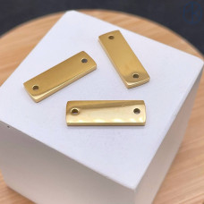 Коннектор прямоугольник сталь 18х6 мм, цвет золото 18К