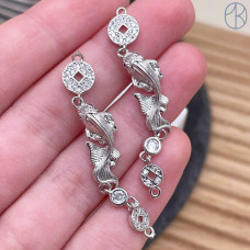 Коннектор рыба, цвет серебро 46 мм