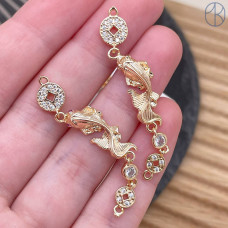 Коннектор рыба, цвет золото 46 мм