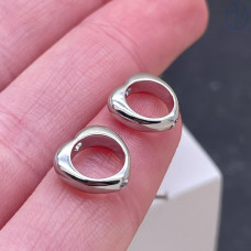 Коннектор сердце, цвет серебро 10 мм