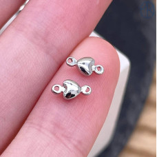 Коннектор сердце, цвет серебро 3 мм