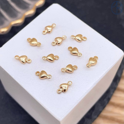 Коннектор сердце, цвет золото 3 мм