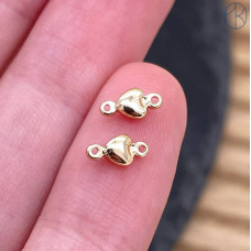 Коннектор сердце, цвет золото 3 мм