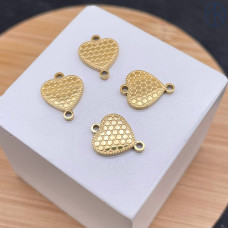 Коннектор сердце сталь 13 мм, цвет золото 18К 