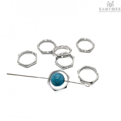 Коннектор шестигранник, цвет серебро 14 мм 