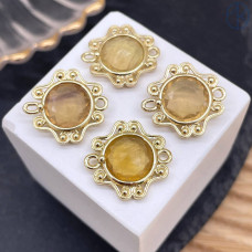 Коннектор солнце огранка хз, цвет золото ~ 16 мм