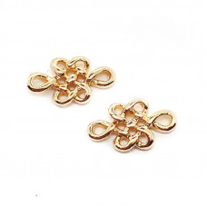 Коннектор узел счастья, цвет золото 11х6 мм 