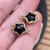 Коннектор звезда огранка агат черный, цвет золото ~ 12 мм