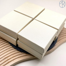 Коробка Бежевая фактурная полосы 9x9x3 см упаковка 12 шт.