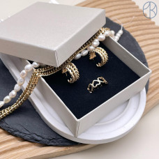 Коробка Бежевая перламутровая 9x9x3 см упаковка 12 шт.