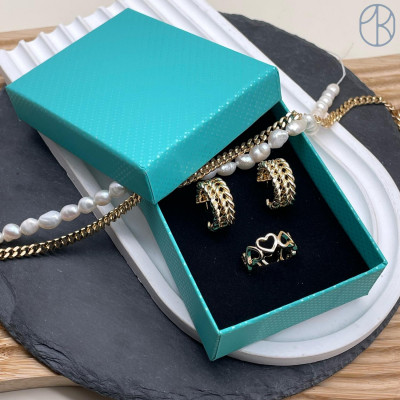 Коробка Бирюзовая точки 9x7x3 см Коробка Бирюзовая точки 9x7x3 см