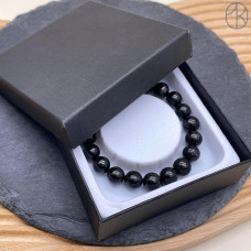 Коробка Черная фактурная полосы для браслета 9x9x3 см