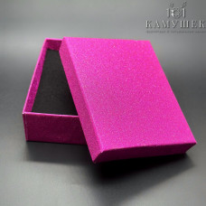 Коробка Фиолетовая блестки черная подложка 9*7*3см