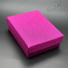 Коробка Фиолетовая блестки черная подложка 9*7*3см