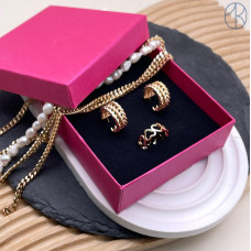 Коробка Фуксия перламутровая 9x9x3 см упаковка 12 шт.