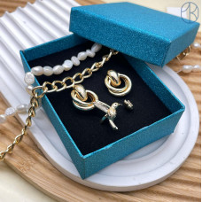 Коробка Голубая блестки 9*7*3см