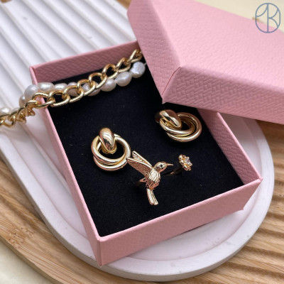Коробка Розовый черная подложка 9*7*3см