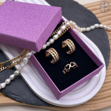 Коробка Сиреневая блестки 9x7x3 см