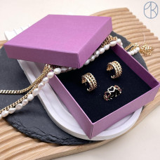 Коробка Сиреневая перламутровая 9x9x3 см упаковка 12 шт.