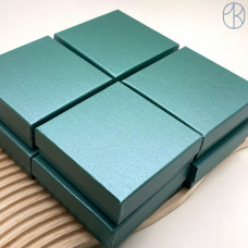 Коробка Зеленая перламутровая 9x9x3 см упаковка 12 шт.